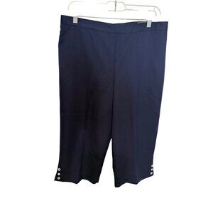 Alfred Dunner NWT Capri Classic Fit Navy  White Button Trim Womans 12P